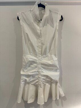 Veronica Beard White Mini Button-up Dress